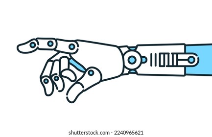 Robotic fingertips. Artificial intelligence, AI image.