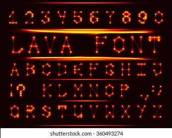 Robotic font in the style of hot metal. The letters and numbers.
