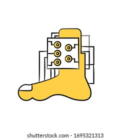 robotic foot embed with microchip for artificial intelligence concept