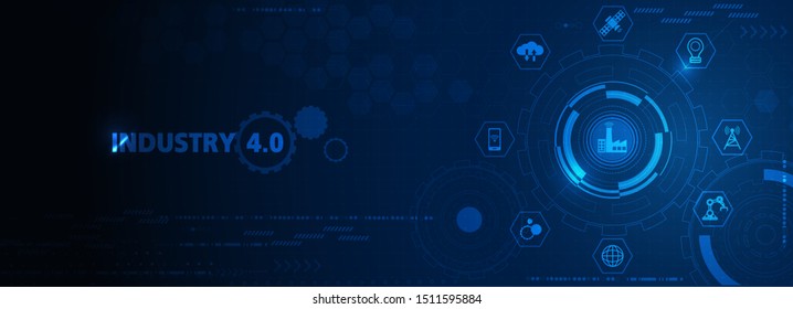 Robotic futuristic hud background. concept of automatization, machinery, robotic technology, industrial revolution and artificial intelligence. physical system icons ,Internet of things network,smart svg