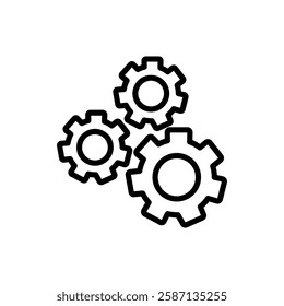 Robotic gear icon on white background