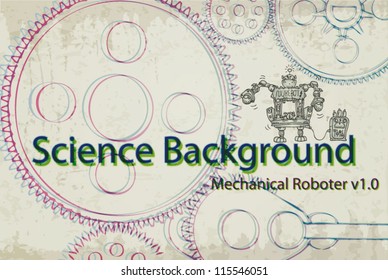 Robotic gears vector design