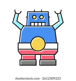 robotic geek color icon vector. robotic geek sign. isolated symbol illustration