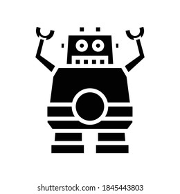 robotic geek glyph icon vector. robotic geek sign. isolated contour symbol black illustration