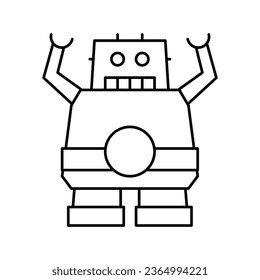 robotic geek line icon vector. robotic geek sign. isolated contour symbol black illustration