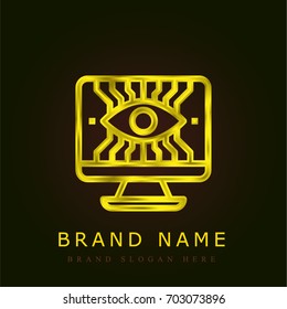 Robotic golden metallic logo