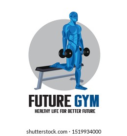 Robotic Gym logo, good for Gym logo, Daily Healthy Life care logo, also Healthy Club logo