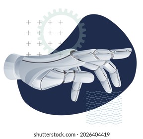 Robotic Hand with Access to Technology - Illustration as EPS 10 File