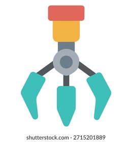 Mão robótica garra garra garra tecnologia plana cor vetor ilustração modelo design