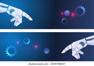 Robotic Hand - Enable Growth and Innovation - Banner - Illustration as EPS 10 File