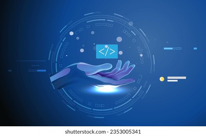 Robotic Hand - Enable Growth and Innovation - Illustration as EPS 10 File