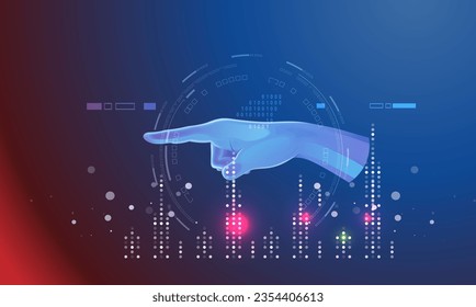 Robotic Hand - Enable Growth and Innovation - Global Impact of Automation  - Banner - Illustration as EPS 10 File