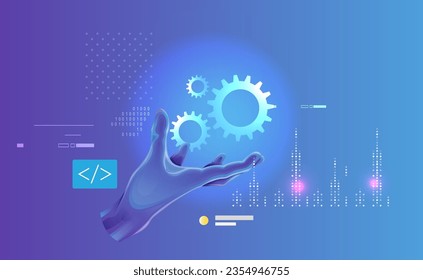 Robotic Hand - Enable Growth and Innovation - Illustration as EPS 10 File