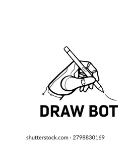 Robotic hand holding pen