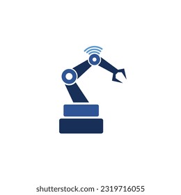 Robotic hand icon. Factory automation, Industry 4.0, Internet of Things, robot icon vector illustration.