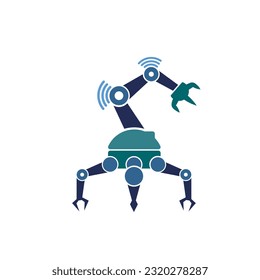 Robotic hand icon. Factory automation, Industry 4.0, Internet of Things, robot icon vector illustration.