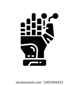 robotic hand icon. vector glyph icon for your website, mobile, presentation, and logo design.
