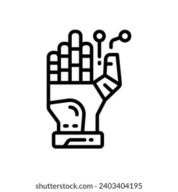 robotic hand icon. vector line icon for your website, mobile, presentation, and logo design.