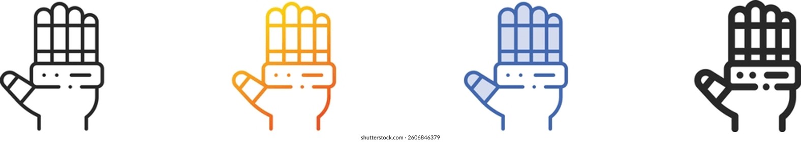 robotic hand icon.Thin Linear, Gradient, Blue Stroke and bold Style Design Isolated On White Background