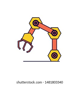 robotic hand industrial technology vector ilustration