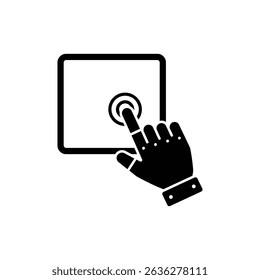 Robotic hand interacting with digital touchscreen interface