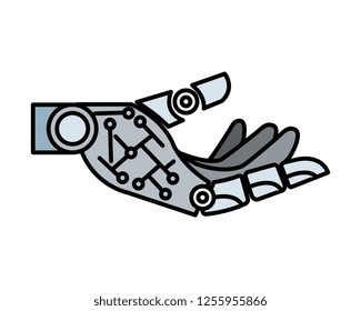 robotic hand isolated icon