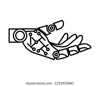 robotic hand isolated icon