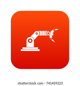 Robotic hand manipulator icon digital red for any design isolated on white vector illustration
