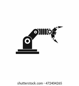 Robotic hand manipulator icon in simple style isolated on white background