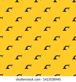 Robotic hand manipulator pattern seamless vector repeat geometric yellow for any design