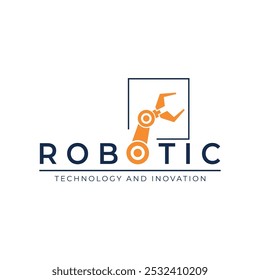 Robotic hand manipulator symbol icon. Robot limb logo. Robot arm. automation, robot, CNC shape logo.