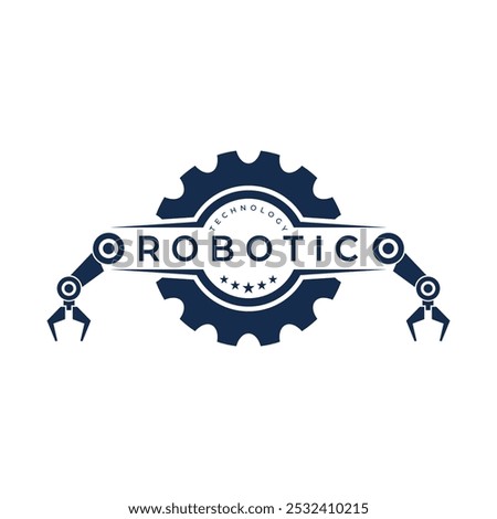 Robotic hand manipulator symbol icon. Robot limb logo. Robot arm. automation, robot, CNC shape logo.