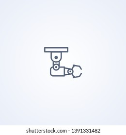 Robotic hand manipulator, vector best gray line icon on white background, EPS 10