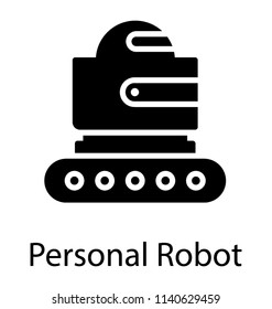 A robotic hand for manufacturing process, glyph icon of industrial robot