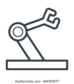Robotic Hand Pipe Valve Colored Vector Icon
