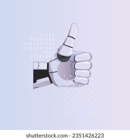 Robotic Hand - Thumbs up - Like - Illustration as EPS 10 File