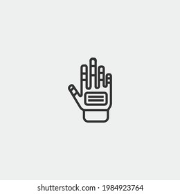 Robotic hand vector icon illustration sign