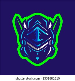 Robotic head mascot logo gaming vector template