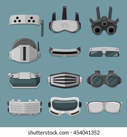 Robotic High Tech Goggles Collection - Vector Illustration