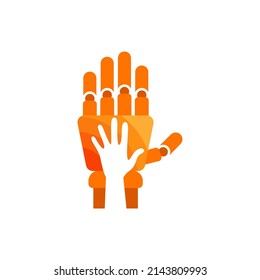 Robotic and Human Palms Unite Side by Side