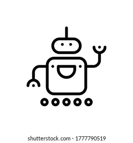 Robotic, Humanoid, Droid, Artificial Intelligence Icon Logo Vector Isolated. Robot Icon Set. Editable Stroke and Pixel Perfect.