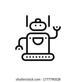 Robotic, Humanoid, Droid, Artificial Intelligence Icon Logo Vector Isolated. Robot Icon Set. Editable Stroke and Pixel Perfect.