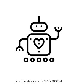 Robotic, Humanoid, Droid, Artificial Intelligence Icon Logo Vector Isolated. Robot Icon Set. Editable Stroke and Pixel Perfect.