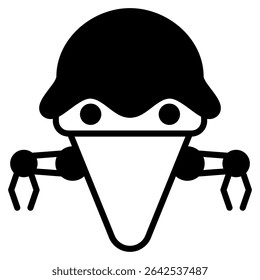 Ícone de sorvete robótico com estilo misto e base perfeita de pixel. Adequado para design de site, logotipo, aplicativo e interface do usuário. Baseado no tamanho do ícone em geral, para que ele possa ser reduzido.