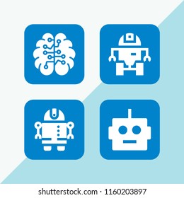 robotic icon. 4 robotic set with robot and artificial intelligence vector icons for web and mobile app