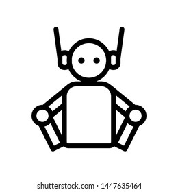 Robotic icon , avatar design template logo , emblm isolated 
illustration , vector outline background white