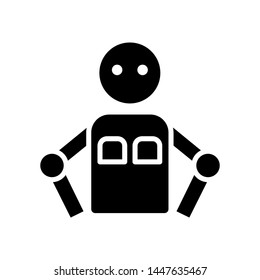 Robotic icon , avatar design template logo , emblm isolated 

illustration , vector outline background white
