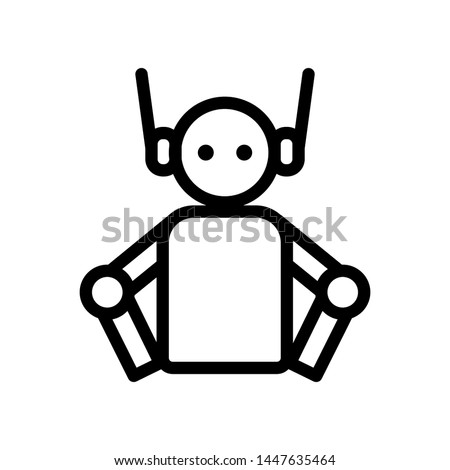 Robotic icon , avatar design template logo , emblm isolated 
illustration , vector outline background white