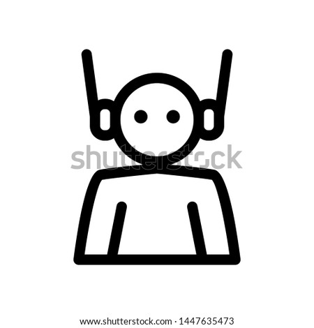 Robotic icon , avatar design template logo , emblm isolated 
illustration , vector outline background white
