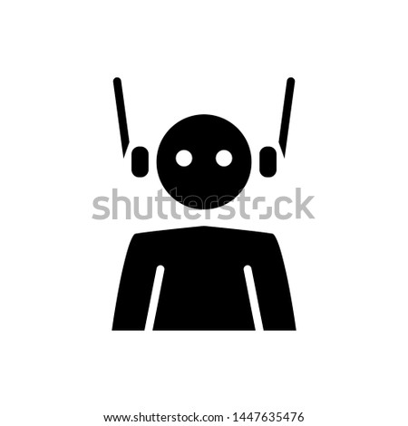 Robotic icon , avatar design template logo , emblm isolated 
illustration , vector outline background white